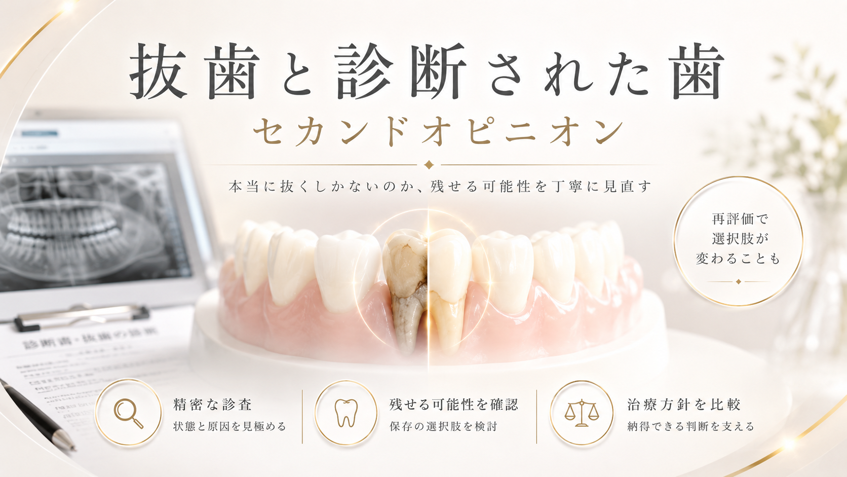 抜歯と診断された歯のセカンドオピニオン｜名古屋で残せる可能性