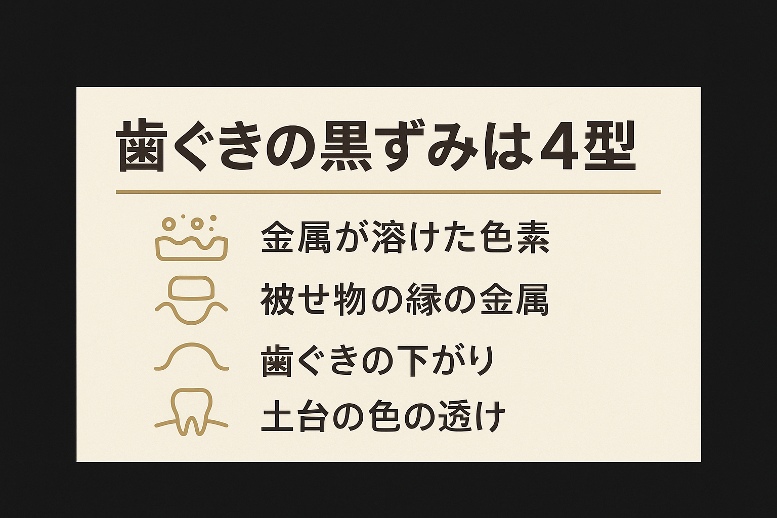 差し歯の歯ぐきが黒ずむ原因と、治し方
