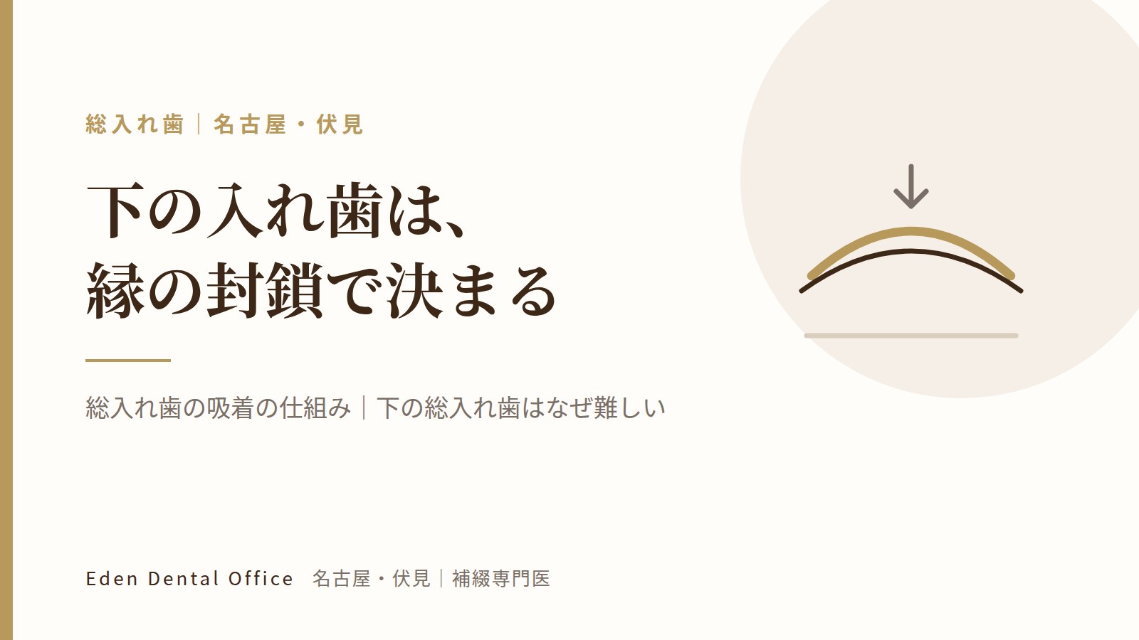 総入れ歯の吸着の仕組み｜下の総入れ歯はなぜ難しい｜名古屋・伏見の補綴専門医