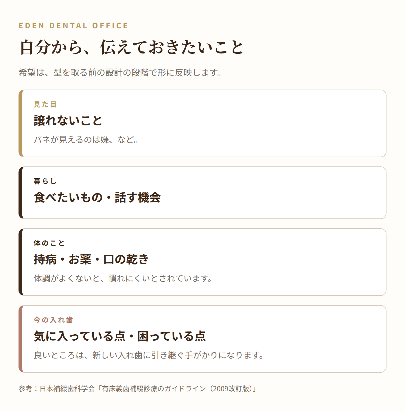 入れ歯を作る前に自分から伝えておきたいこと|名古屋エデンデンタルオフィス