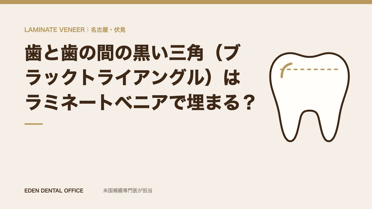 歯と歯の間の黒い三角（ブラックトライアングル）はラミネートベニアで埋まる？
