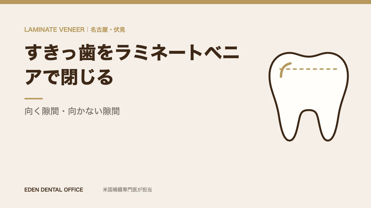 すきっ歯をラミネートベニアで閉じる｜向く隙間・向かない隙間