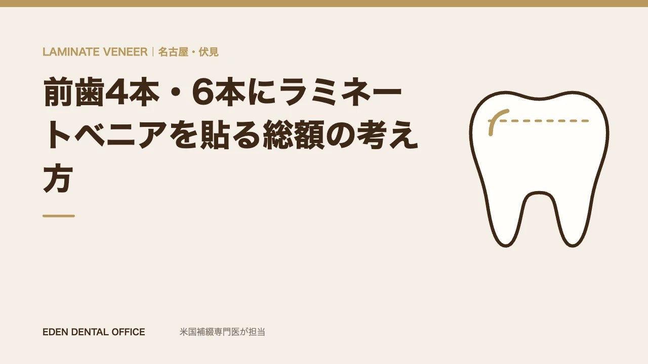 前歯4本・6本のラミネートベニアの総額と本数の決め方|名古屋エデンデンタルオフィス