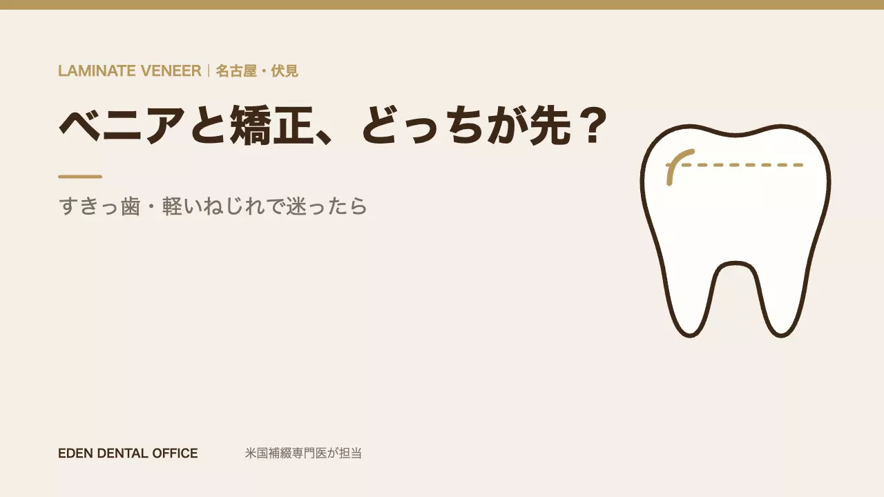 ベニアと矯正、どっちが先？｜すきっ歯・軽いねじれで迷ったら